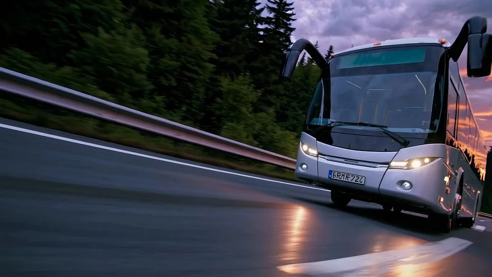 A bus on the road