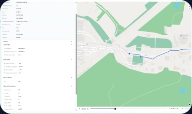 Close-up of the bus movement map