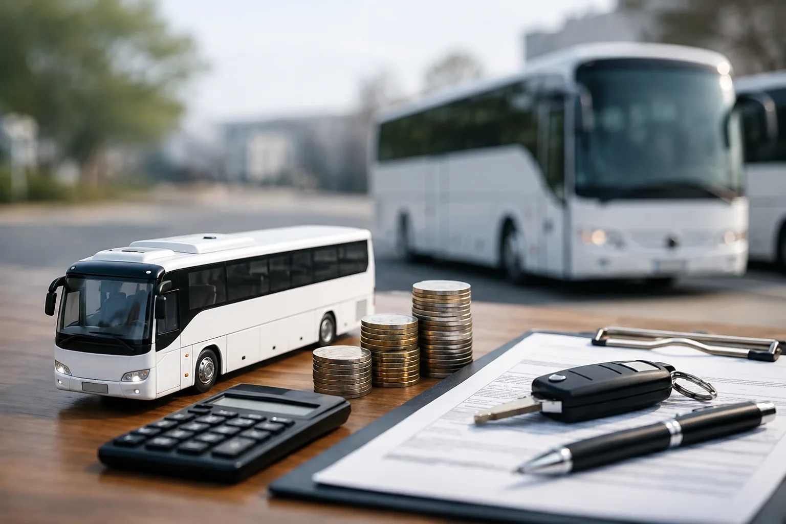 Fernbus auf der Straße