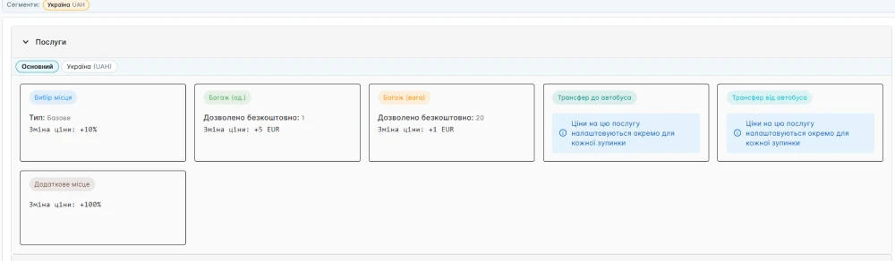 Transfer status cards